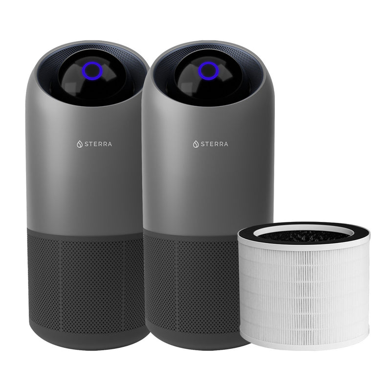 2 Sterra Moon True HEPA-13 Air Purifier + 1 Extra Filter Bundle