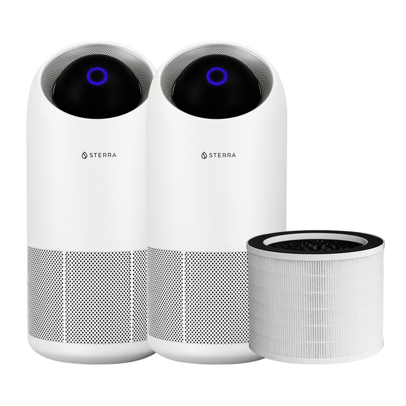2 Sterra Moon True HEPA-13 Air Purifier + 1 Extra Filter Bundle